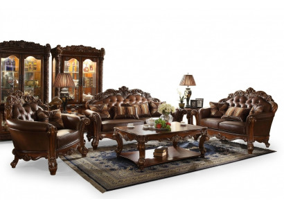 Klassesch Garnitur 3+2+1+1 Sëtz Sofagarnitur Canapé Sofa Lieder Sofa
