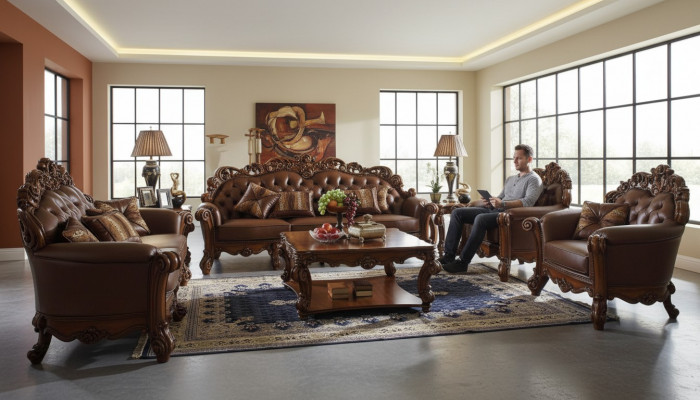 Liederkanapee Kanapeeset Set Garnitur Couch Grupp Chesterfield Kanapee Barock