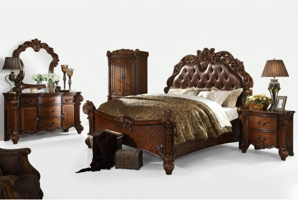 Klassesch Schlofzëmmer Kommoden 2-teilg. Set Barock Rokoko Kommode + Spigel Neu