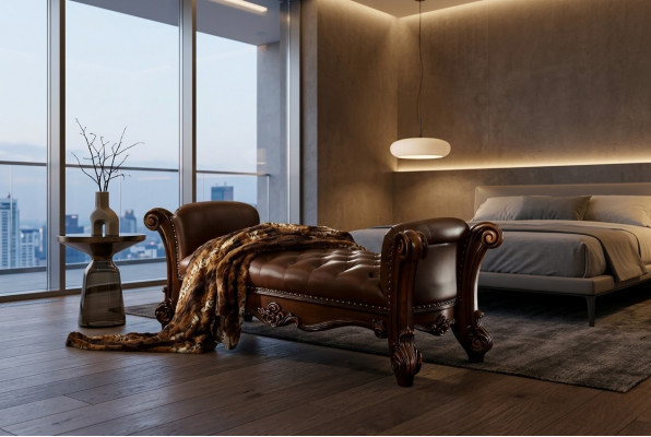Sëtz Këssen Bänk Këssen Sëtz Hocker Bänk Lieder Holz Stil Designer Chesterfield