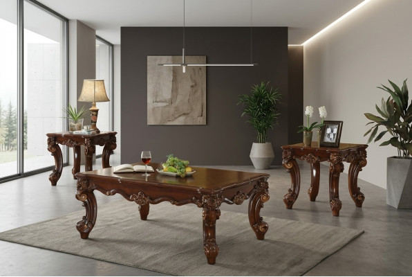 Holzdësch Stilldëscher aus Holz massiver Wunnzëmmermiwwel 135x90cm