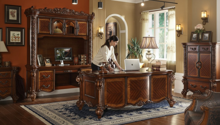 Luxus Schreifdësch Dësch Büro Office Antik Stil Barock Rokoko Barock Dëscher