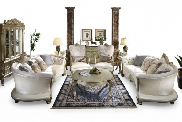 Luxus Chesterfield Sofagarnitur 4+4+1+1 Sëtzer mat Dësch Miwwelen Canapé