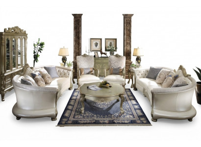 Luxus Chesterfield Sofagarnitur 4+4+1+1 Sëtzer mat Dësch Miwwelen Canapé