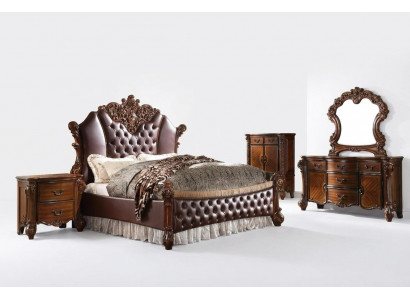 Bett 2x Nuetsdëscher 3-deel. Set Miwwelen Barock Rokoko Schlofzëmmer 180x200