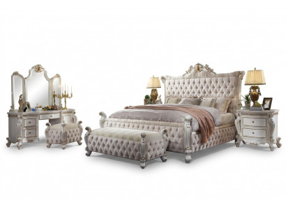 Klassesche Schlofzëmmer-Set Barock Rokoko Bett Nuetsschaf Kommode