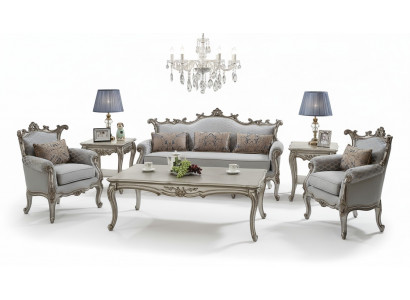Klassesch 321 Sëtz Sofa Garnitur Polsterset Wunnlandschaft Canapé