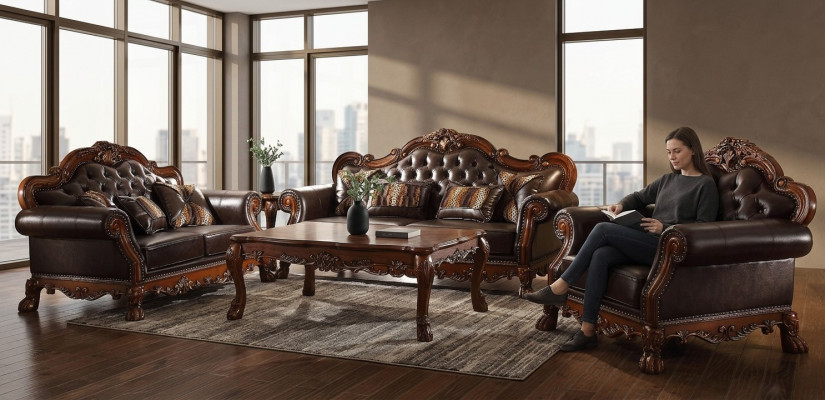 Klassesch Garnitur 3+2+1 Seater Sofagarnitur Canapé Sofa Lieder Sofa
