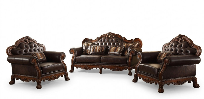 Gehackelt Miwwelen Sofagarnitur 3+2 Sëtz Sofa Couch Polster Garnitur Grupp