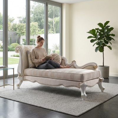 Chaiselongue Chaiselonguen Stoff Sofa Liege Dekor Clubfauteuil Relax Textil