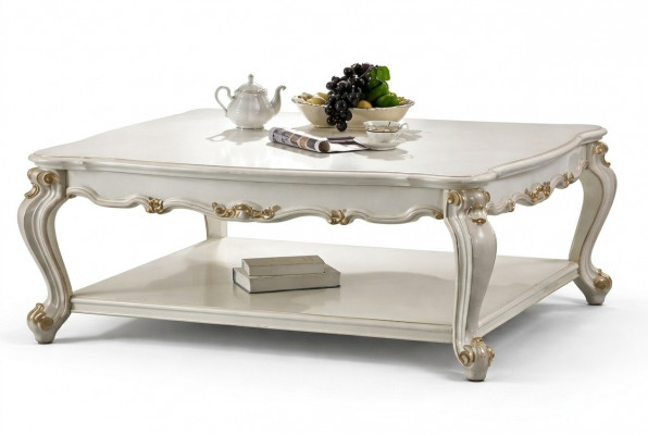 Luxus Couchdësch Eechten Dekor Holz Dëscher Bäistedësch Sofa Dësch Wunnzëmmer