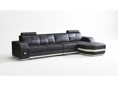 Ledersofa Wunnlandschaft Eck Garnitur Design Modern L-Form Ecksofa