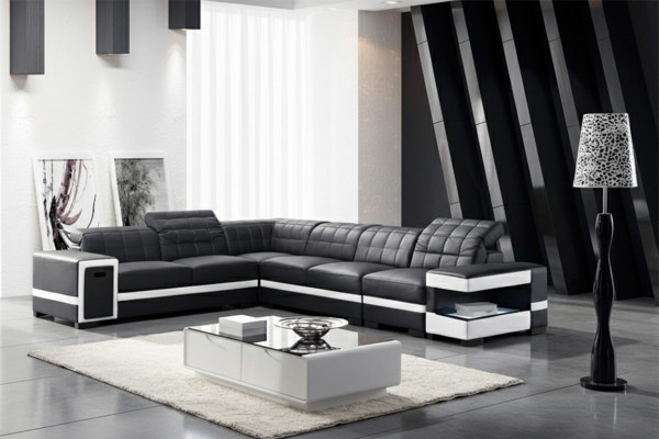 Designer Canapé Couch Eckcouch Polster Deko Garnitur Wunlandschaft L-Form