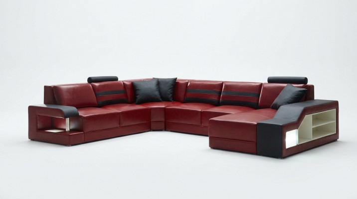 Moderne Sofa Eckgarnitur U-Form Polster Wénkel Canapé Designer Sitz Miwwelen Canapéen