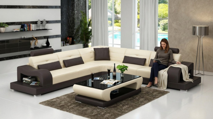 Ledersofa Couch Wunnlandschaft L Form Dekor Design Modern Sofa Eck Sofas