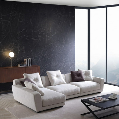 Design Ecksofa L Form Canapé Polster Textil Canapéen Luxus Wunnzëmmer