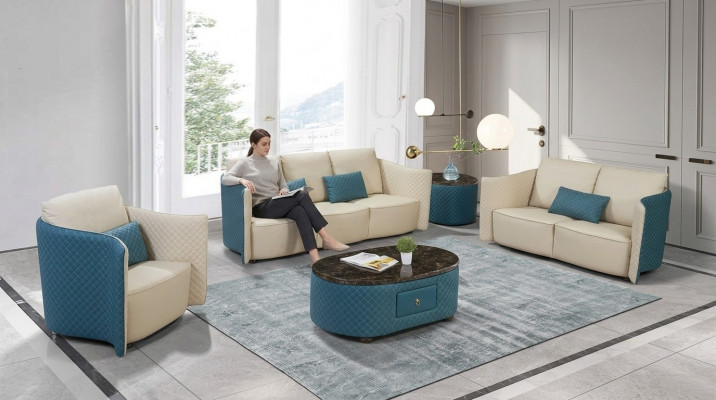 Sofagarnitur 3+2+1 Sëtz Sofa Sëtz Polster Canapé Garnitur Modern Couchen Nei