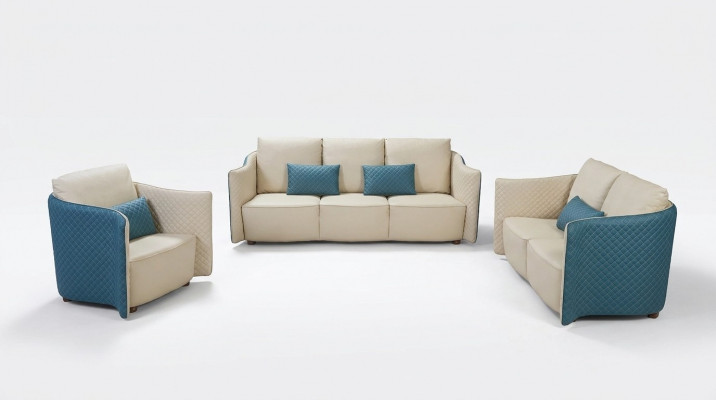 Sofagarnitur 3+2+1 Sëtz Sofa Sëtz Polster Canapé Garnitur Modern Couchen Nei