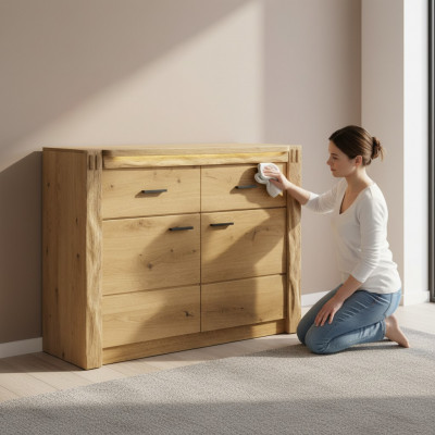 Design Kommode Kommoden Holz Anrichte Modern Sideboard Héich Schaf 116cm Nei