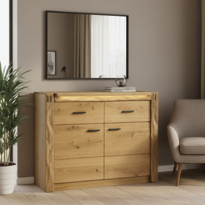Design Kommode Kommoden Holz Anrichte Modern Sideboard Héich Schaf 116cm Nei