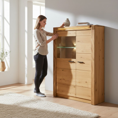 Vitrin Anrichte Schaf Regal Modern Stil Wunnzëmmer Kommoden Glas Kollektioun
