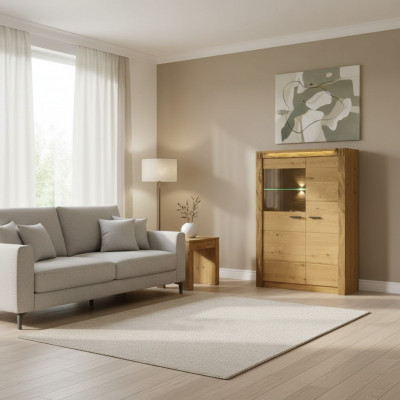 Vitrin Anrichte Schaf Regal Modern Stil Wunnzëmmer Kommoden Glas Kollektioun