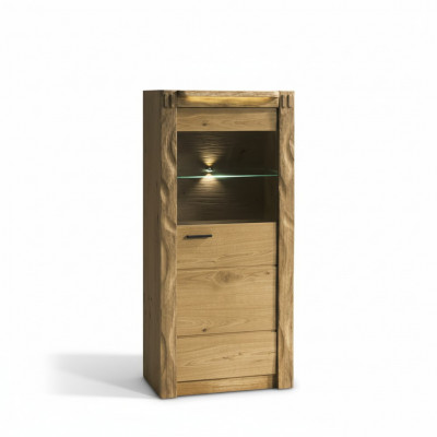 Mauer Schaf Schief Schief Vitrin Glas Design Héich Holz Vitrinen Wunnzëmmer Miwwelen