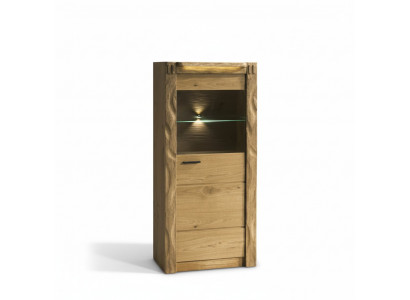 Mauer Schaf Schief Schief Vitrin Glas Design Héich Holz Vitrinen Wunnzëmmer Miwwelen