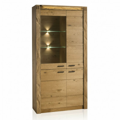 Vitrinenschaf Kommode Wunnzëmmer Glas Regal Vitrineregaler Holzschief Neien