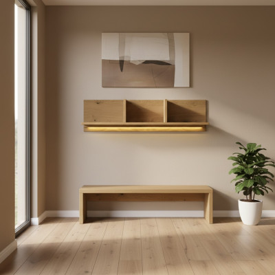 Wandregal Wandregal Regal Bicherregal Wunnwand Wunnzëmmer Wand Regal 151x38cm