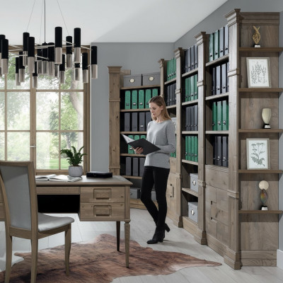 Eckregal Regal Späicherung Wunnwand Akteschaf Büro Schaf Miwwelen