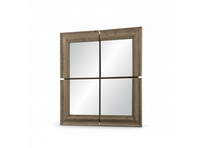 Wandspigel Holzrahmen Spigel Miwwel Nei 105*105cm Glas Rahmen Wand xxl modern