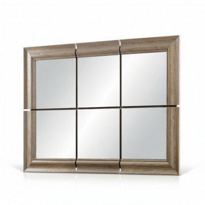 Modernt Grouss Spigel Wandspigel Eech Holz Kader Hänspigel Neien 146x105cm