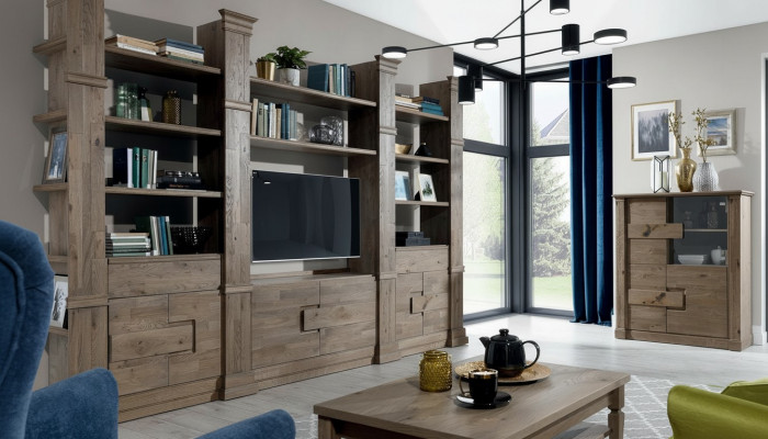 Wunnwand Schranksystem Wunnzëmmer Schaf Landhaus Kommod TV