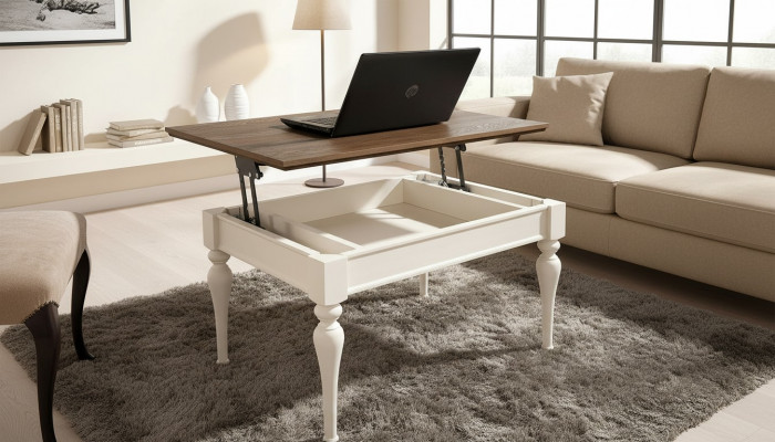 Multifunktion Couch Canapé Dësch Holz Kaffis Beistell Dëscher Design Wunnzëmmer Nei