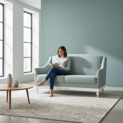 Sofa 3 Sëtzer Designer Sofa Couch Polstersofas Couchen Stoff Textil Dräisëtzer