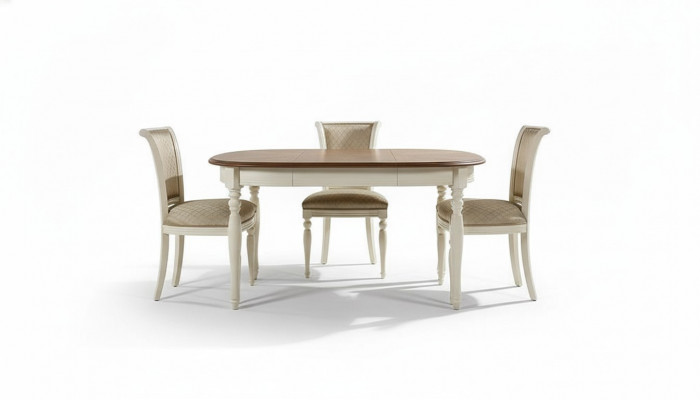 Set Iessdësch 4x Stullen Lehn Stull Garnitur Dëscher Iesszëmmer Grupp 5 Stéck