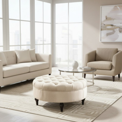 Ronnen Chesterfield gepolsterten Hocker Fousshocker Ottomane Ronn Sofa Niewendëscht Neien