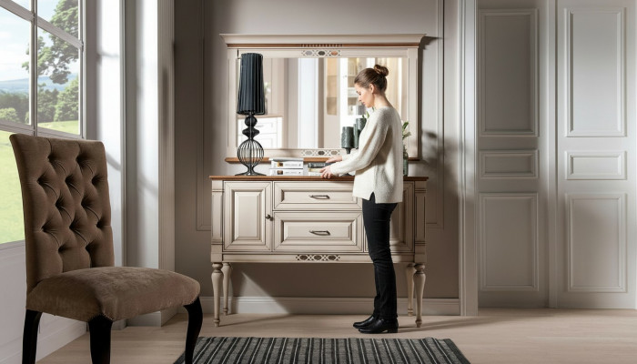 Konsole Sideboard Konsolendësch Lowboard Anrichte Holz Wunnzëmmer Kommoden Nei