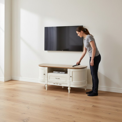 Holz Kommod Artikelschränk Kommoden Wunnzëmmer-Schaf 135cm Nidderplack Antik Stil