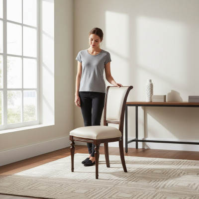 Klasseschen Designer Echte Holz Stull Lien Polster Design Iess Wunn Zëmmer Neu