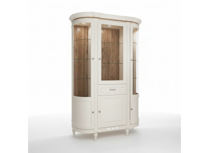 Klassesch Schief Vitrin Holz Edle Luxus Glas Sektioun Holz Regal