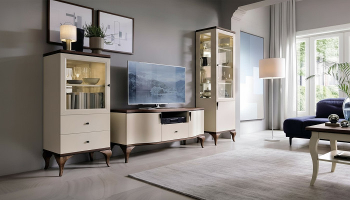Klassesch Wunn-Deko Wand Wunnzëmmer Vitrinn Sideboard RTV Regal Maueren
