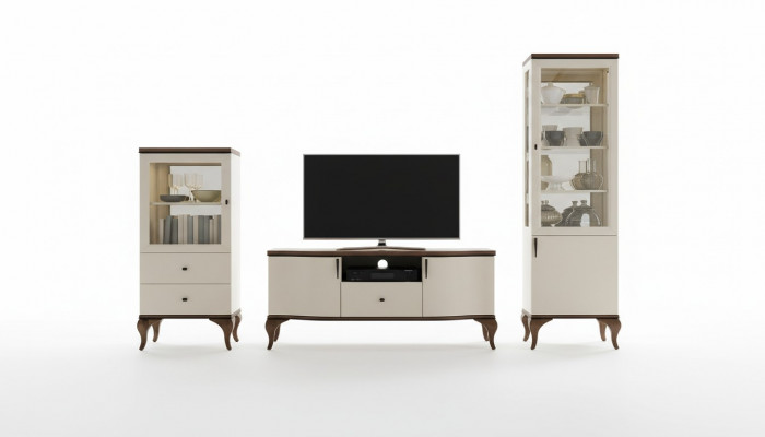 Klassesch Wunn-Deko Wand Wunnzëmmer Vitrinn Sideboard RTV Regal Maueren