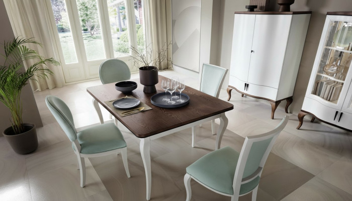 Luxus Designer Iessdësch Holz Dësch Auszéiher 140/330cm Wunn Iesszëmmer Miwwel Nei