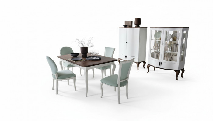 Luxus Designer Iessdësch Holz Dësch Auszéiher 140/330cm Wunn Iesszëmmer Miwwel Nei