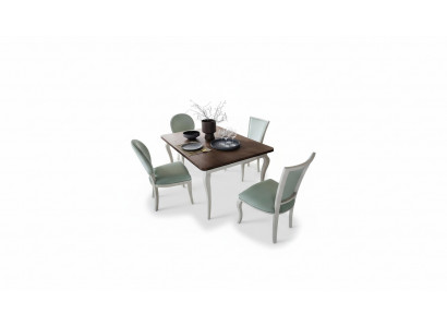 Iesszëmmer Set Iessdësch 4 x Stull Set Set Gestalt Iessgrupp Dësch Klassesch