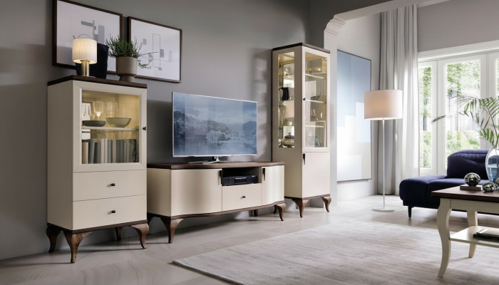 Design Vitrin Glas Schaf Wäinzesummer Schaukascht Vitrinn Regal Sideboard Holz