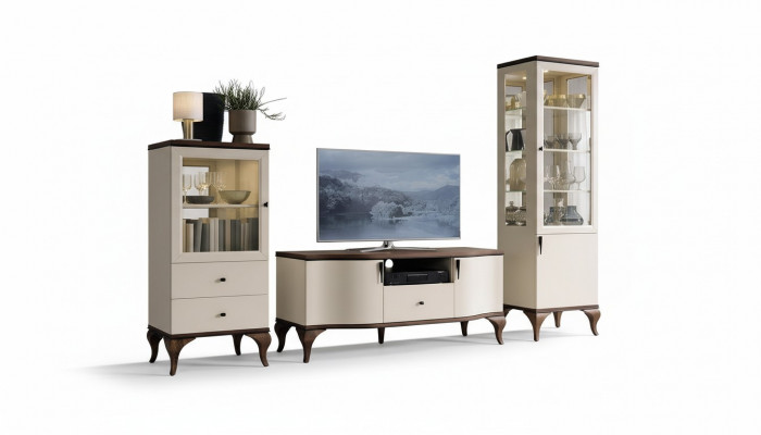 Design Vitrin Glas Schaf Wäinzesummer Schaukascht Vitrinn Regal Sideboard Holz