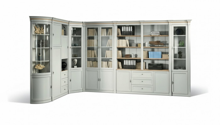 Büro Ariichtung Dësch mat Schëffelen Aarbechtszëmmer Home Office Schreifdësch nei